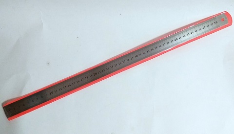 Линейка 50см, стальная, в чехле AR-50/металл