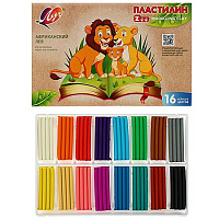 Пластилин 16цв, 240гр ZOO со стеком 29С1723-08 	  1/