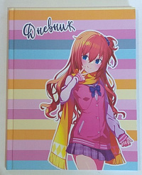 Дневник шк.  Девушка на розовом  7БЦ Soft-touch М-16787  1/30