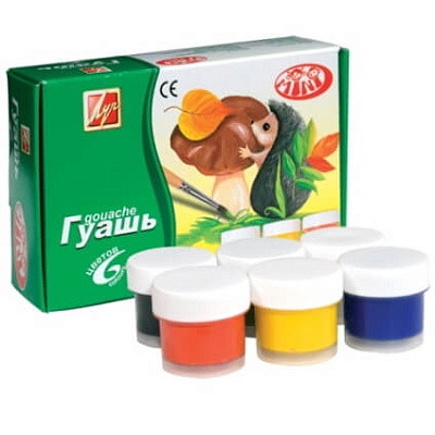 Гуашь 6цв.  ZOO  15мл,  арт.19С 1251-08 1/24