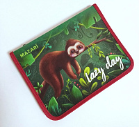 Папка для тетрадей А5 "LAZY DAY"  на молнии покругу пластик.  М-16086