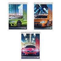 Блокнот А7  40л  гребень "Futuristic cars" клетка    10660/16   1/176