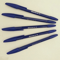 Ручка масляная СИНЯЯ 1мм Цветной пластиковый корпус МС-1147/син./  