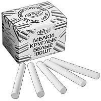 Мел, школьный, белый, штучный, АЛГЕМ,круглый  100шт. МКБ-100   1/8