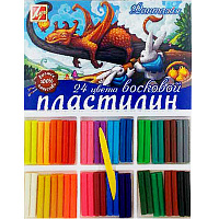 Пластилин восковой 24цв."Фантазия" со стеком,  420 г ,   25С1525-08  1/9