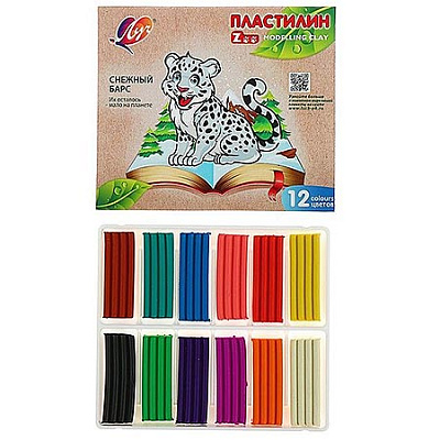 Пластилин 12цв, 180гр ZOO со стеком 29С1722-08 	  1/16