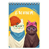 Блокнот А6 гребень 120л "СЛАДКА ПАРОЧКА" клетка  63048  1/6  