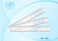 Линейка 20см, прозрачная, пластиковая МС-3388  1/24