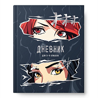 Дневник ст. кл "Аниме глаза"   7БЦ   софт-тач лам тисн фольга  14531