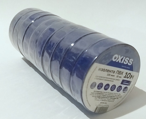 Изолента 15мм*10м, 130мкм синяя   OXISS