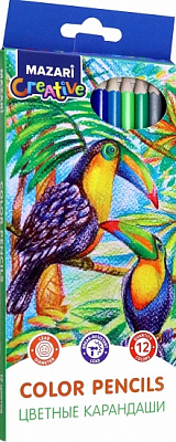 Карандаши 12цв "WILDLIFE"  пластиковые, МС-7053-12  1/12