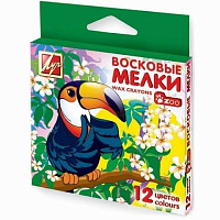 Восковые мелки, 12цв., 8мм, "Зоо" карт.к.  12С865-08  1/56