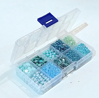 Набор бисера, бусин ROSA BLUE 10цв*10гр пдастик.к арт.5706