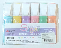 Текстмаркер набор 6цв ПАСТЕЛЬ SUGAR  арт.M6209