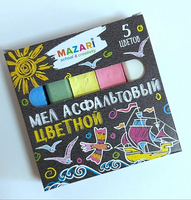 Мел асфальтовый цветной, 5 цв М-9006  1/40