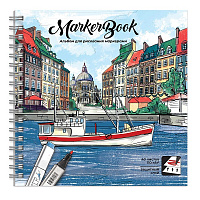 Альбом 40 л. гребень "ЛОДКА" 195*195мм для рис.маркерами   54043