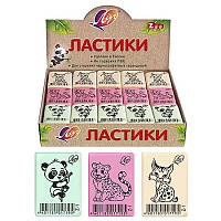Ластик прямоугольная форма, 35*25*8мм, пастельный, асс. 31С1966-08  1/45