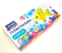 Пластилин 6цв, 120гр классический со стеком М-2145-6	  1/30