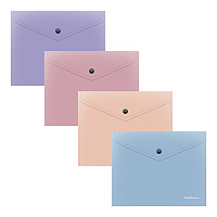 Папка на кнопке А5+ Soft Manga  ассорти, пластик 0,18мм Soft touch, непрозрачная  61147   1/12