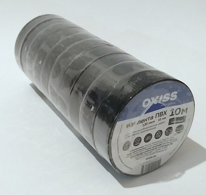Изолента 15мм*10м, 130мкм черная   OXISS