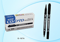 Маркер CD/DVD, двухстор.чёрн.  артG-107A/чёрн/  