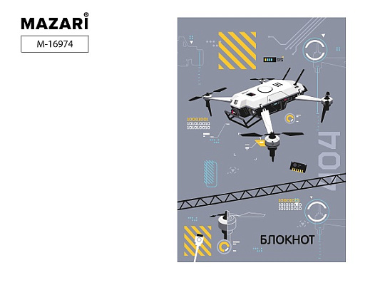 Блокнот А7  40л  гребень "Робот" клетка  М-16974   1/100