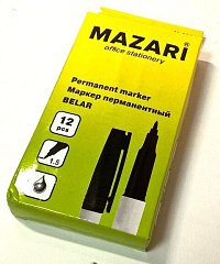 Маркер ЧЕРНЫЙ пермонентн. BELAR пиш.узел 1мм  М-5004   1/12