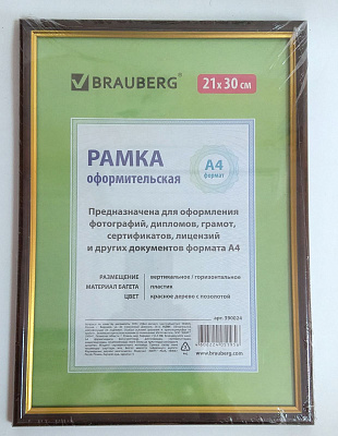 Ф/рамка пластиковая 21Х30  красное дерево 1/20						