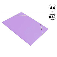 Папка на резинках  А4 Pastel лаванда, толщина - 30мм, пластик 0,40мм,  КР-000549