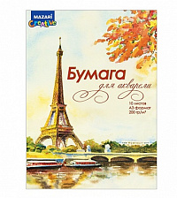 Папка для акварели 10л А3, 200г/м2 М-16558